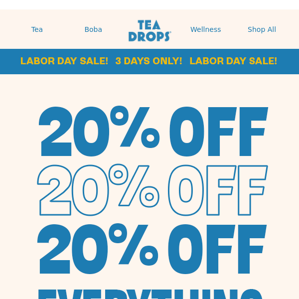 20% Off to Celebrate Labor Day! 🌴