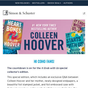 An elegant collector's edition every Colleen Hoover fan deserves