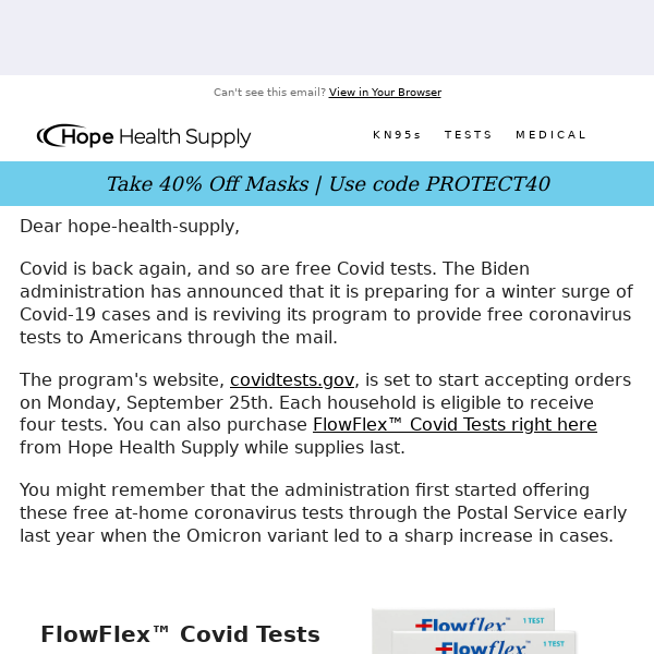 Covid Is Back: Gov Sending Free Tests Again