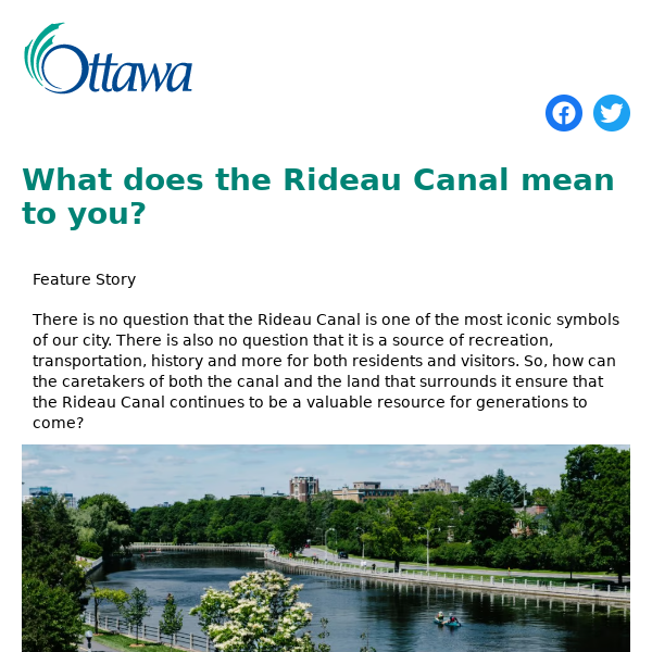 What does the Rideau Canal mean to you?