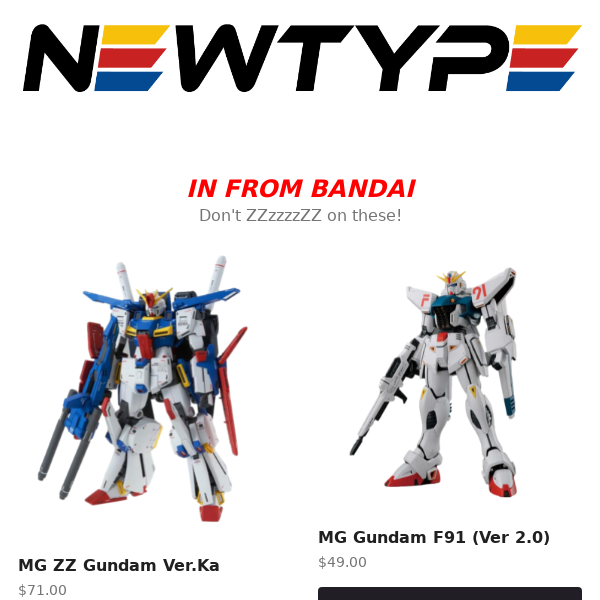 Zeta and ZZ Return! Gunprimer Restock + Plamax MS-17 Second Gun