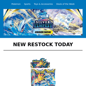 TCG Stadium ® | New Pokemon Restocks & Panini Sports Available Now!