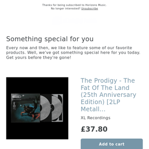 NOW SHIPPING! The Prodigy - The Fat Of The Land (25th Anniversary Edition) [2LP Metallic Silver]