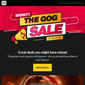 You can't miss it ⚠️ GOG Sale