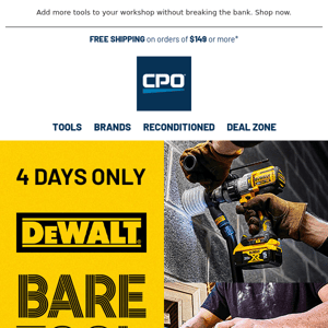 Expand Your DEWALT Lineup with Bare Tool Savings!