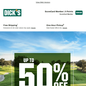 Your DICK'S Sporting Goods message... You just scored up to 50% off weekly DEALS! 💸