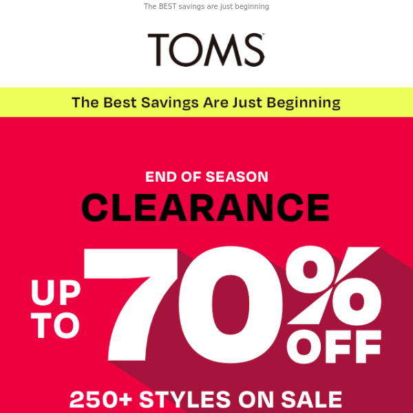 Up to 70% OFF | End of season clearance