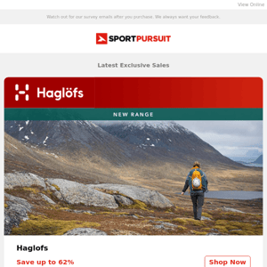 Haglöfs - New Range | Crew Clothing Pullovers | Canterbury | Head Golf | Ale Cycling | Up to 63% Off!
