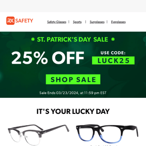 St. Paddy's Luck: 25% Off