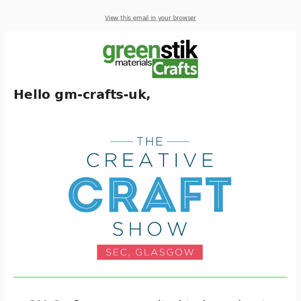 GM Crafts will be at The Creative Craft Show - Glasgow