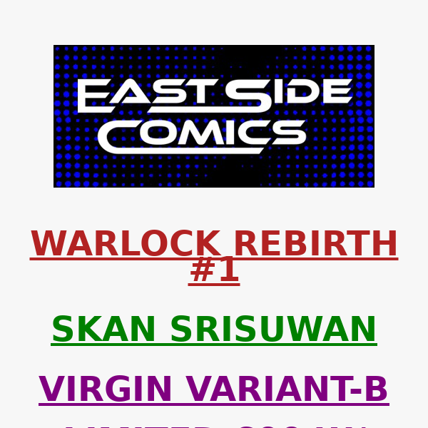 🔥 PRE-SALE TOMORROW at 2PM (ET)🔥 EVE WARLOCK FIRST APPEARS IN SKAN'S WARLOCK RETURNS #1🔥 VIRGIN LIMITED 600 COPIES🔥SUNDAY (3/26) at 2PM (ET)/11AM (PT)