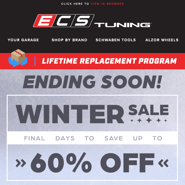 Final Days to Save during the ECS Winter Sale!