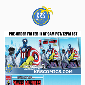 💥PRE-ORDER WHAT IF...MILES MORALES #1 HOMAGE COVER BY MIKE MAYHEW TODAY AT 9AM PST/12PM EST!