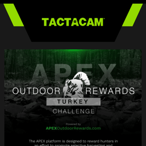 Your TACTACAM now earns YOU Cash with APEX Outdoor Rewards!