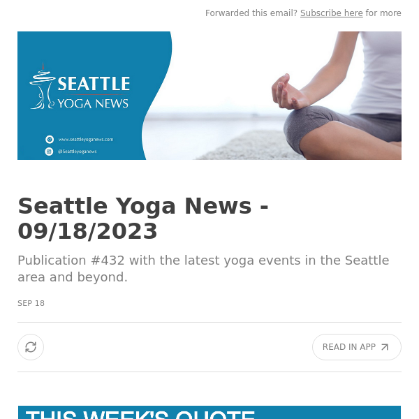 Seattle Yoga News - 09/18/2023