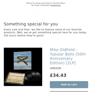 NEW! Mike Oldfield - Tubular Bells (50th Anniversary Edition) [2LP]