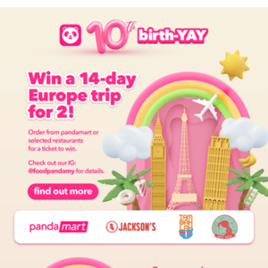 Win a 14-day Europe trip for 2! ✈️