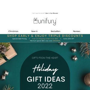 Unifury Holiday Gift Ideas for everyone on your list right here 🎁