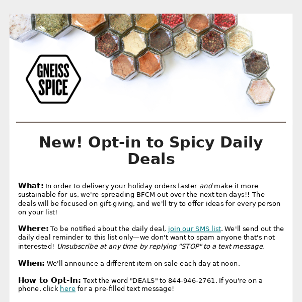 Opt-in to SMS Daily Deals!