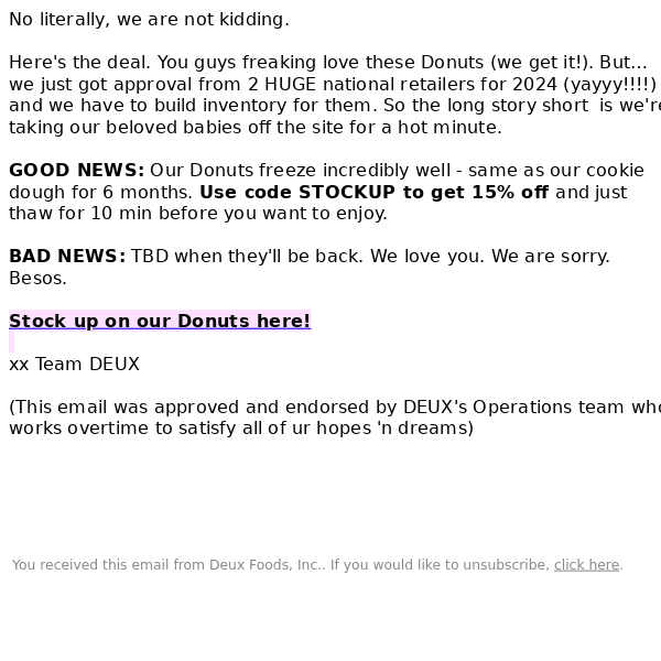 WE'RE TAKING DONUTS OFF OUR SITE ⚠️