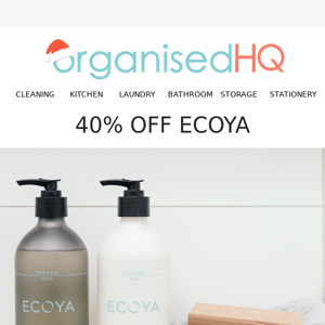 Indulge in luxury with 40% off Ecoya products. 💕