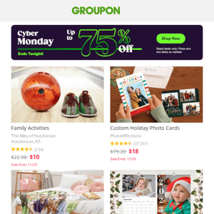 Groupon, Up to 75% Off ENDS TONIGHT ❄️ 🎁❄️ 🎁