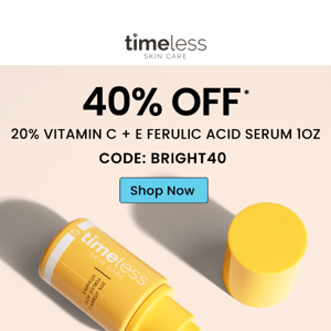 40% OFF OUR BEST-SELLING VITAMIN C SERUM 🍊 - Timeless Skin Care