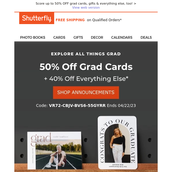 🎊 Congrats are in order! Save BIG on grad-worthy cards that honor the Class of 2023