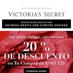 ÚLTIMA OPORTUNIDAD: 20 % de descuento en una compra de USD 125