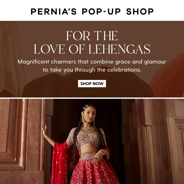 On the quest for in-vogue lehengas? We've got you covered.