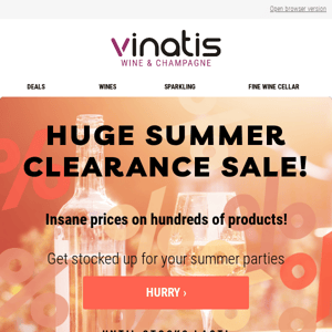 Summer Clearance Sale! Huge Discounts!