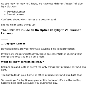 The Ultimate Ra Optics Guide