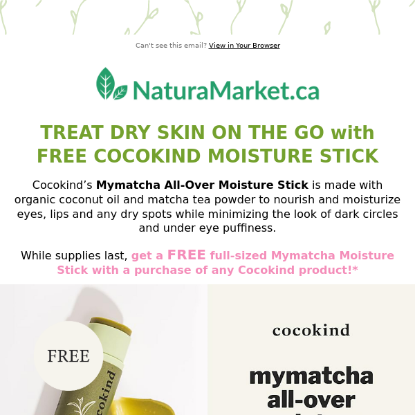 Cocokind Beauty Event 💋 FREE Mymatcha Moisture Stick with Any Purchase