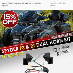 SALE // Dual Horn Kit for the Can-Am Spyder F3 (ALL YEARS) & RT (2020+)