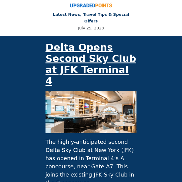 Delta Sky Club JFK, 60k business class to Japan, a new Amex Offer, and more...