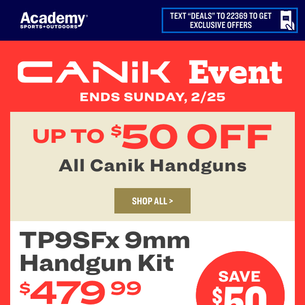 Up to $50 OFF All Canik Handguns