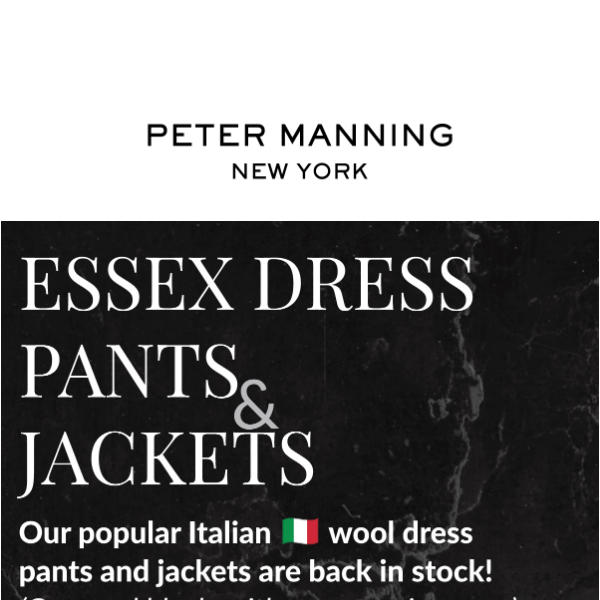 ESSEX Dress Pants and Jackets