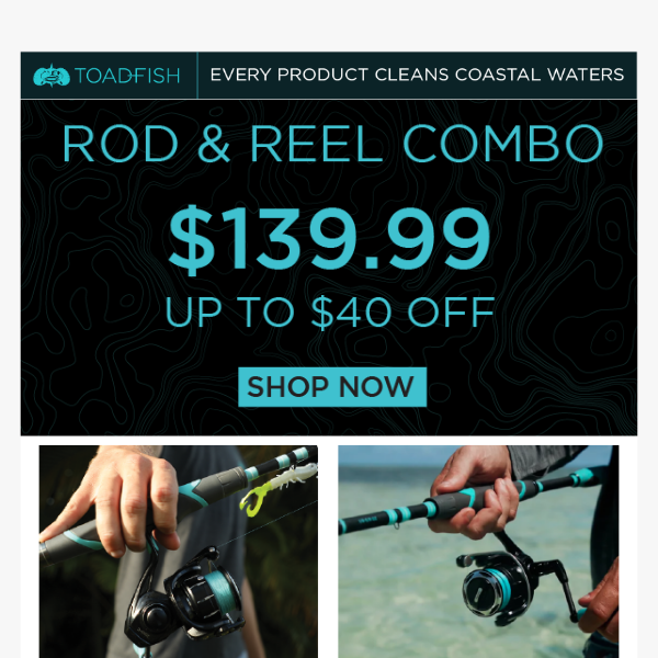 Toadfish Fishing Rod & Reel Casting Combo