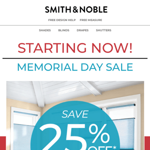 Early Access to Memorial Day Savings Starts Today!