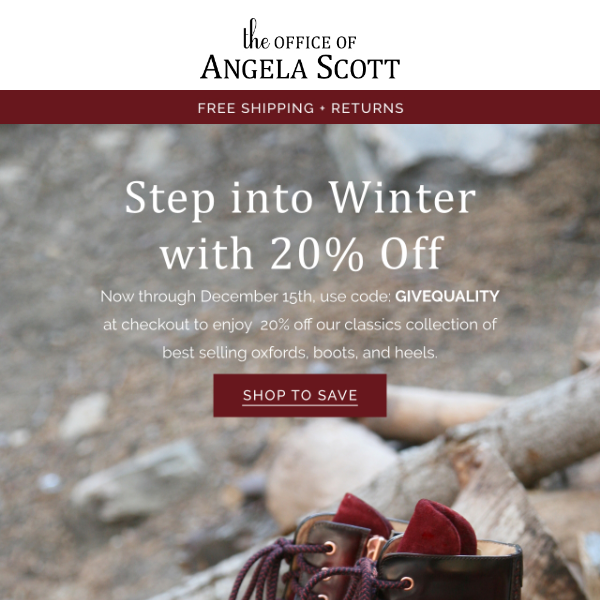 get 20% off winter styles