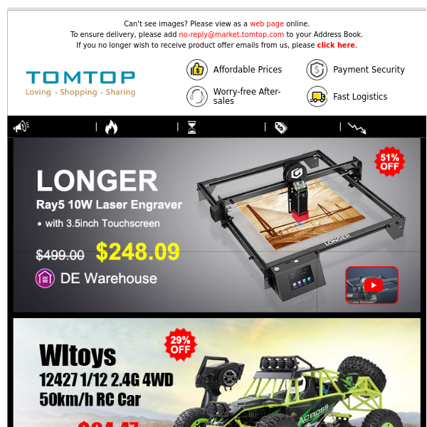 🔥Trending Picks🔥 |  RC Toys &  Smart Devices & Laser Equipments & 3D Printers &... All On Sale!!