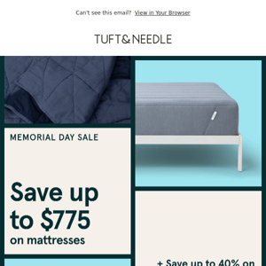 Up to 40% off bedding & furniture