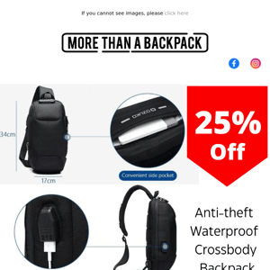 25% Off Best Selling Crossbody Backpack!  💎