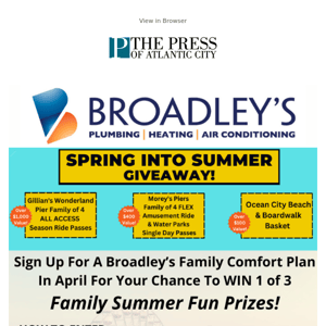 ADV: Giveaway Alert! Get ready to Spring Into Summer with a Broadley's Family Comfort Plan.