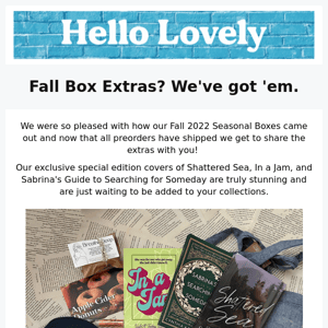 Extra! Extra! Fall Box Extras! 📚