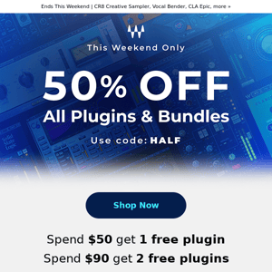 50% Off Sale 🎙 ALL Plugins & Bundles