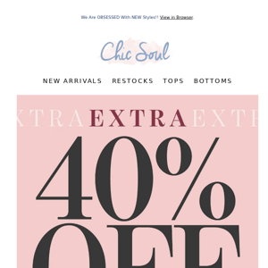 EXTRA 40% Off SALE! | Today Only! 🔥