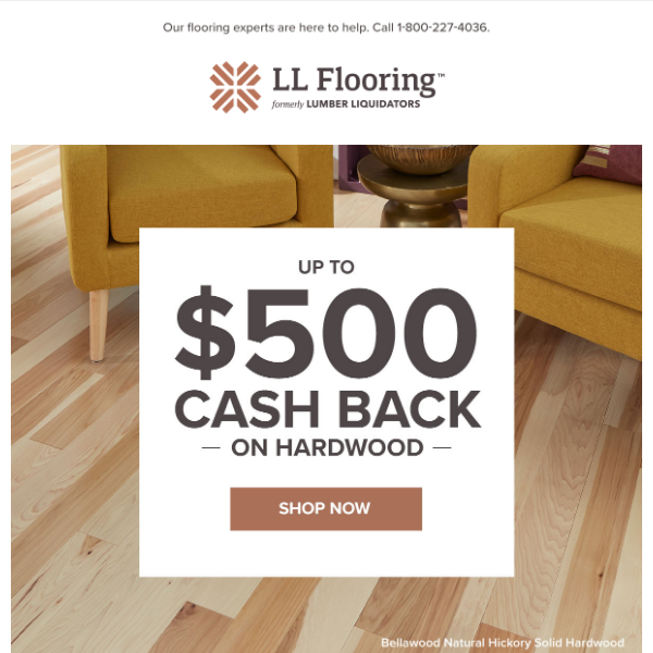 Up to $500 back on hardwood purchases!
