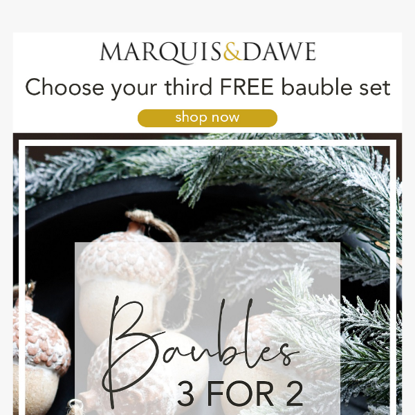 Free Christmas Baubles Ends Tomorrow