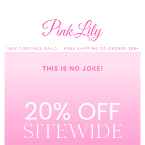 20% OFF SITEWIDE: this is no joke! ⏰